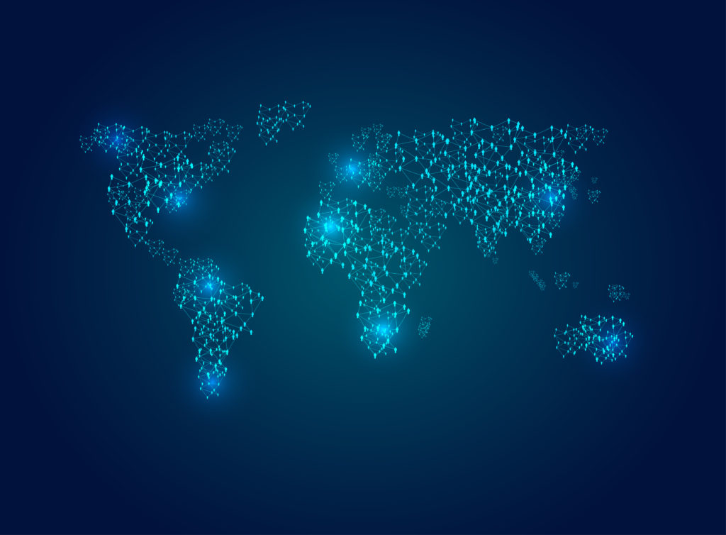 Vector world map illustration with light lines – Practical wisdom